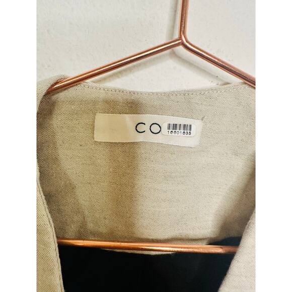 Co Beige Wool Hemp Blend Peplum Bell Sleeves One Button Blazer Jacket Size M - Picture 4 of 6